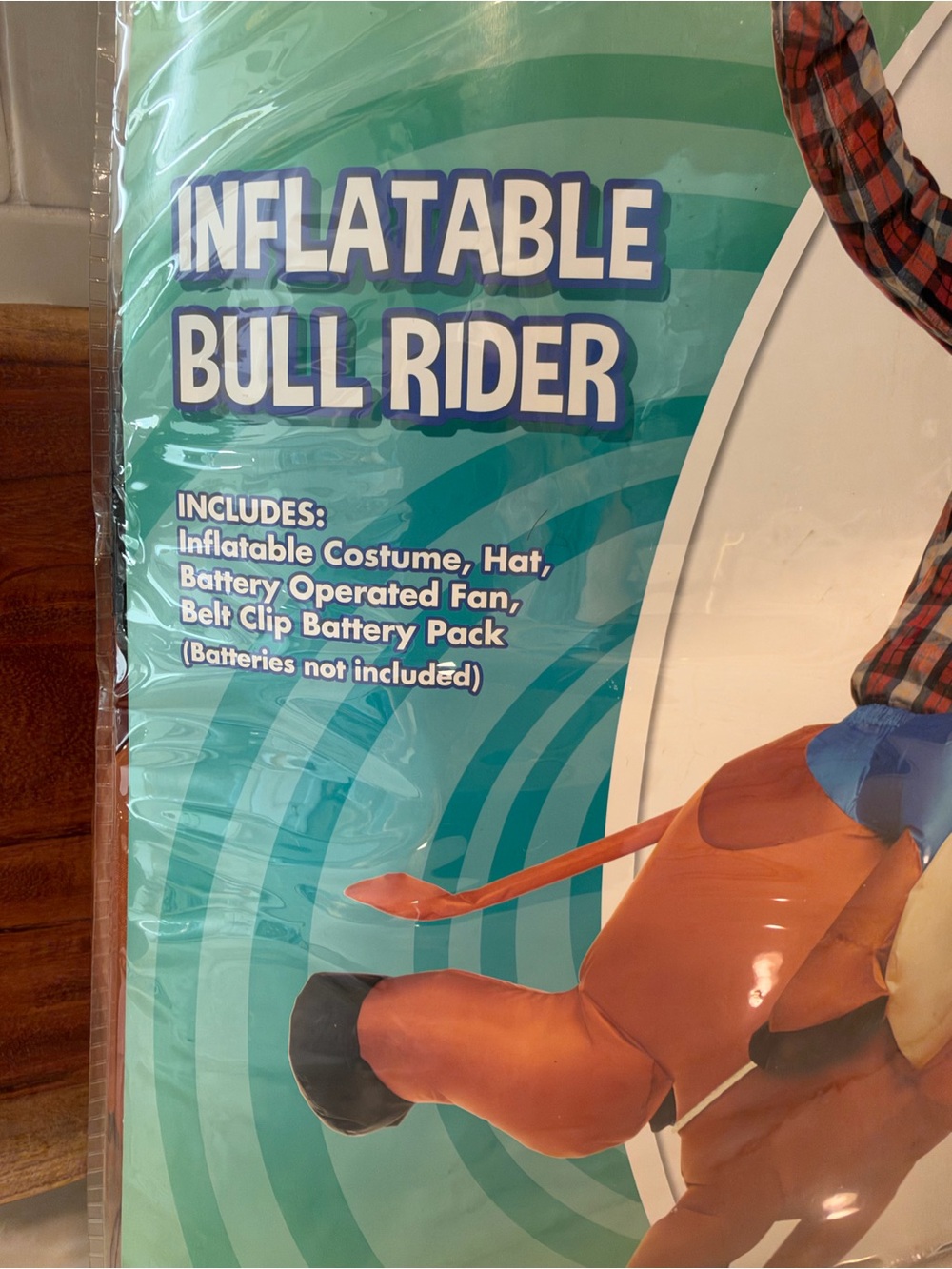 Spirit Inflatable Bull Rider Costume - Brown, Blue, Red - Picture 2 of 3